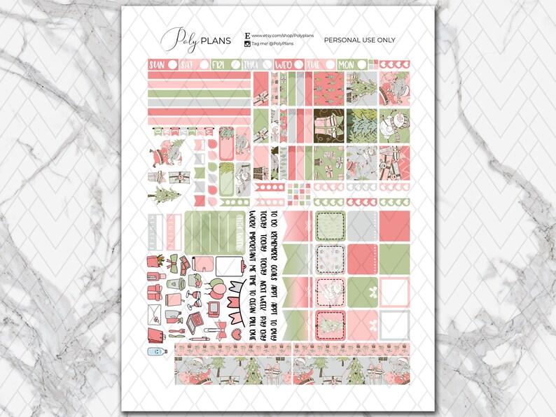 Merry Christmas | Holidays Hobonichi Weeks Printable Planner Stickers ...