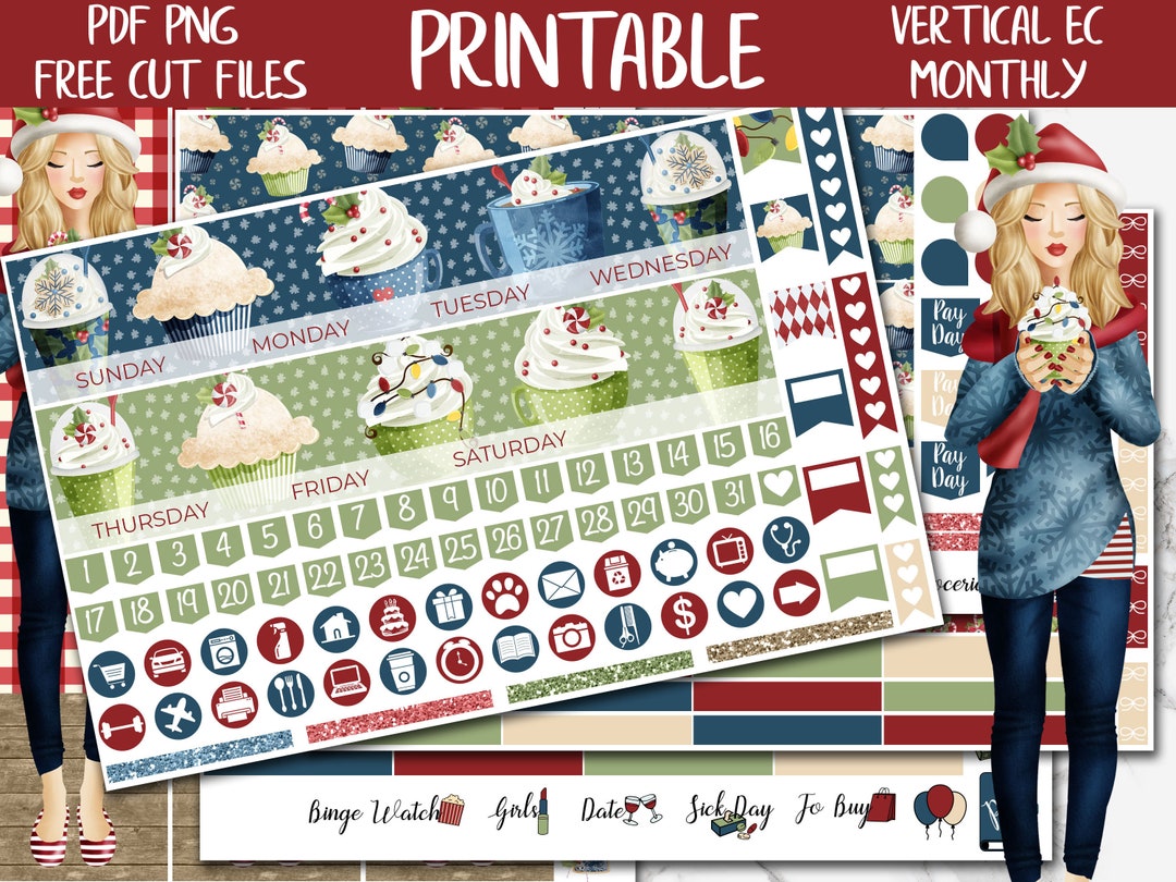 Sweet Winter | Printable Planner Stickers, Erin Condren December ...