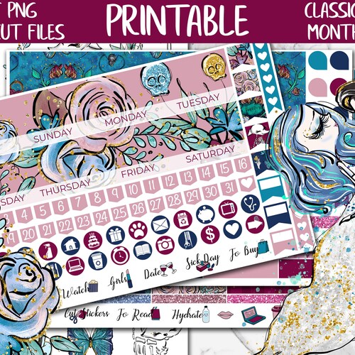Happy Planner Printable Monthly Planner Stickers Printable - Etsy