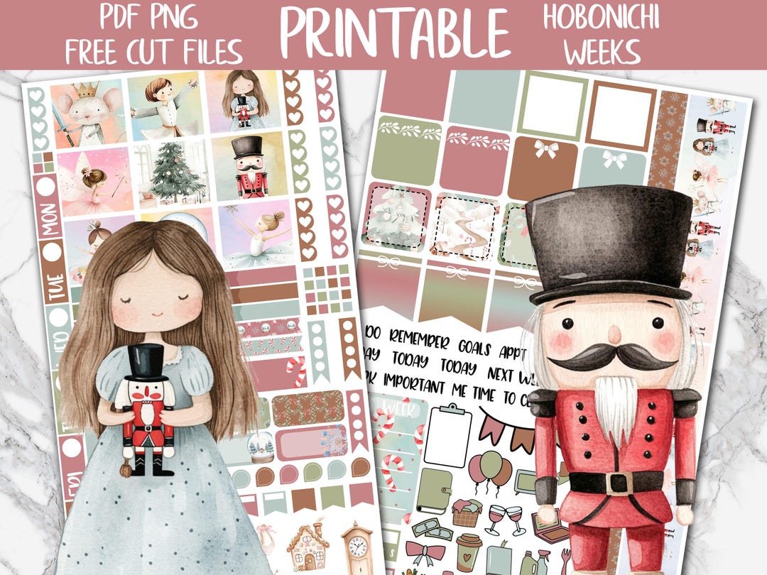 Nutcracker | Christmas Hobonichi Weeks Printable Planner Stickers ...