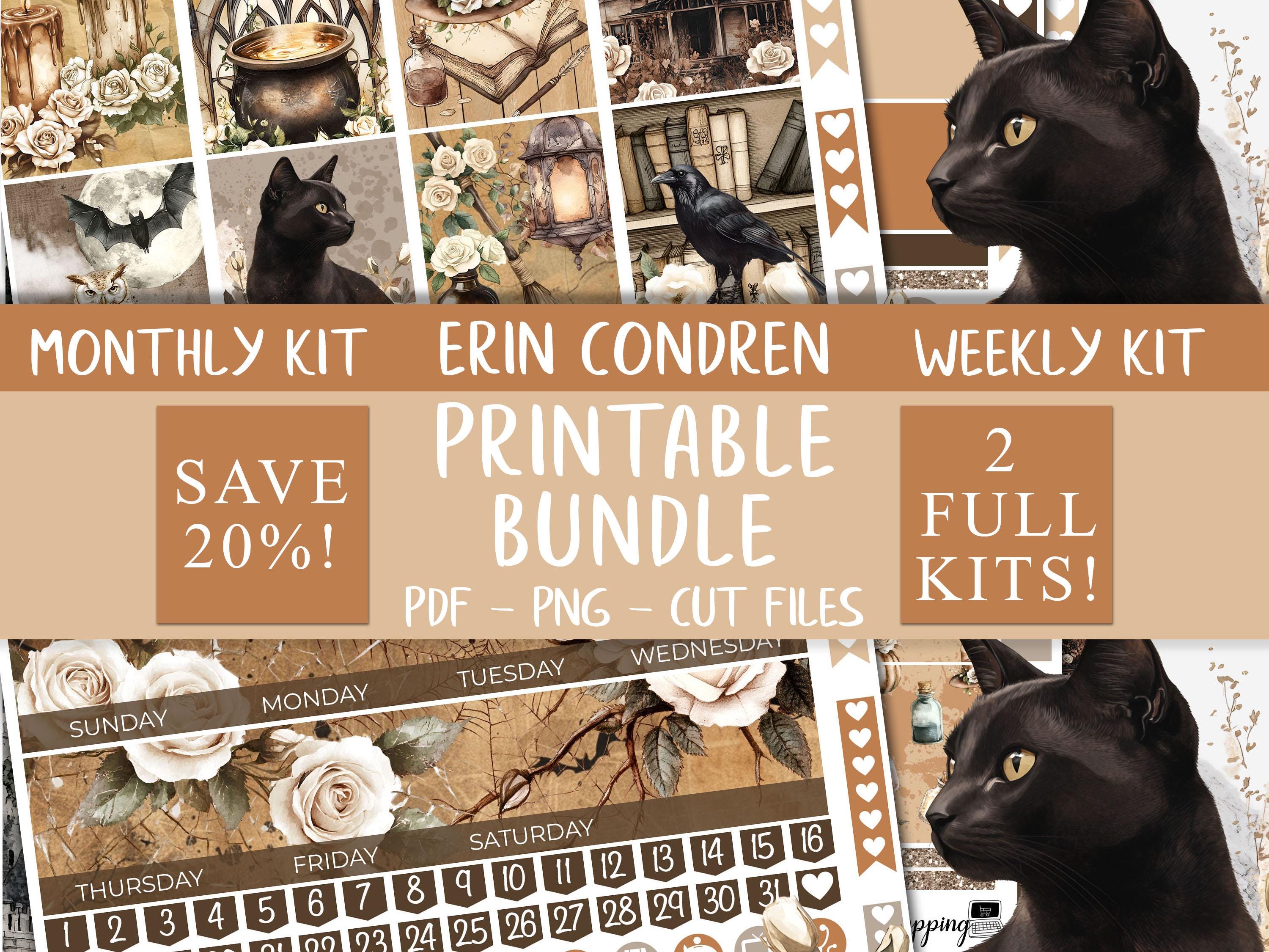 Warm Halloween | Erin Condren Printable Stickers Bundle, Weekly Planner ...
