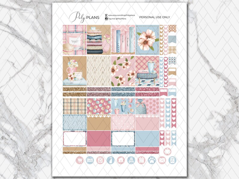 Snug Cozy Winter Erin Condren Printable Weekly Stickers | Etsy