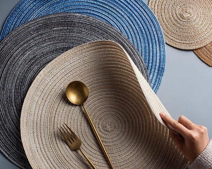 Round PVC Placemat Set: Heat & Stain Resistant, Non-slip (30cm) - Etsy