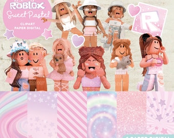 Roblox Girl Pastel Sweet Clipart Paper Digital, Instant Download