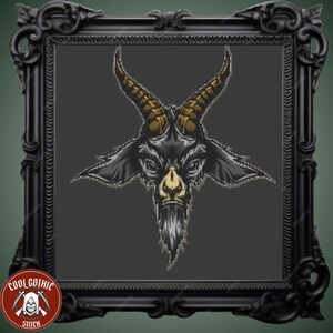Baphomet Cross Stitch Pattern - Easy Gothic Design for Beginners, Horned God Art, Pattern Keeper Compatible, Dark Decor
