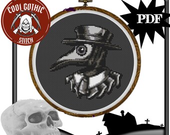 Plague Doctor Gothic With Skulls 100% Quality Cotton Poplin Fabric