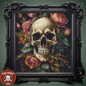Skull Cross Stitch Pattern, Dark Gothic Design for Macabre Art, Grim Aesthetic, Pattern Keeper Compatible, Unique Gift Idea