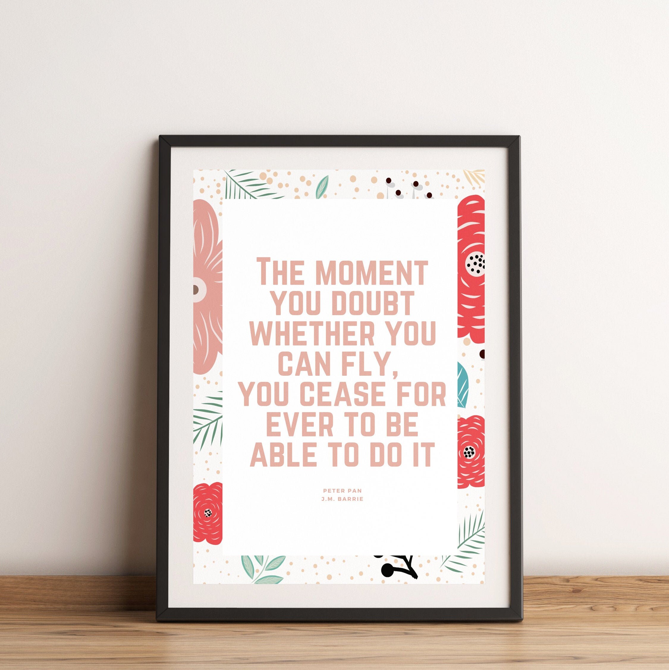 Peter Pan Quote Print J.M. Barrie Digital Art Literature | Etsy