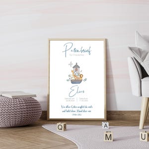 Carta de apadrinamiento personalizada "Arche" para el bautizo del niño - Regalo individual para el bautizo "Arche"