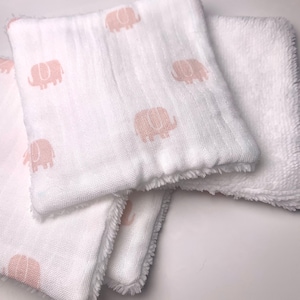 Set of 7 makeup remover wipes - Pink Elephants