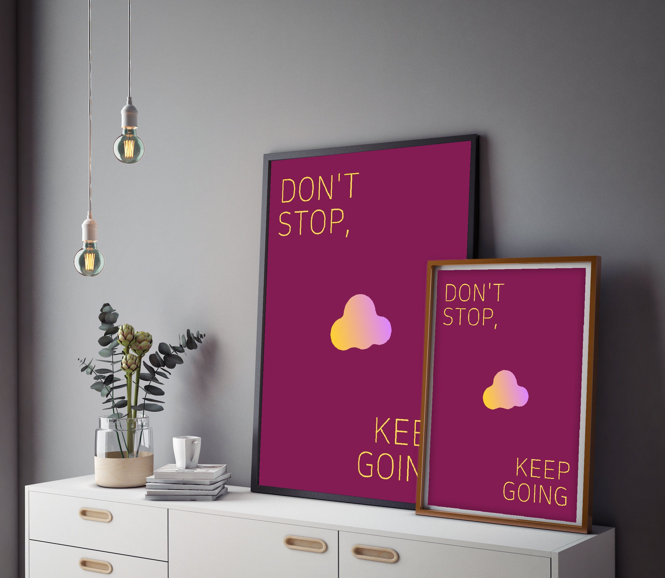 Purple Poster Printable Wall Art Digital Dowload Neat & Cute Etsy