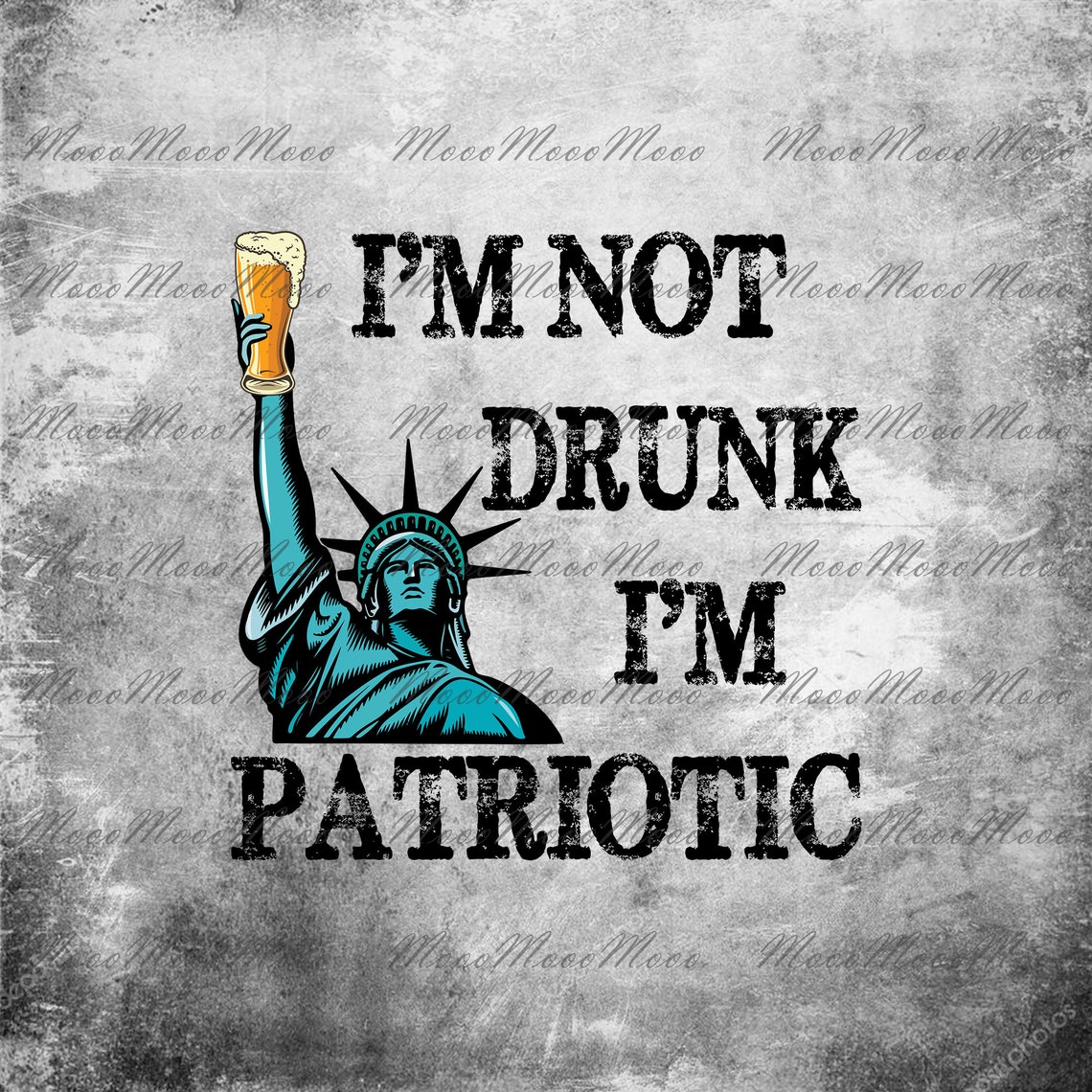 Statue of Liberty I'm Not Drunk I'm Patriotic Digital Etsy