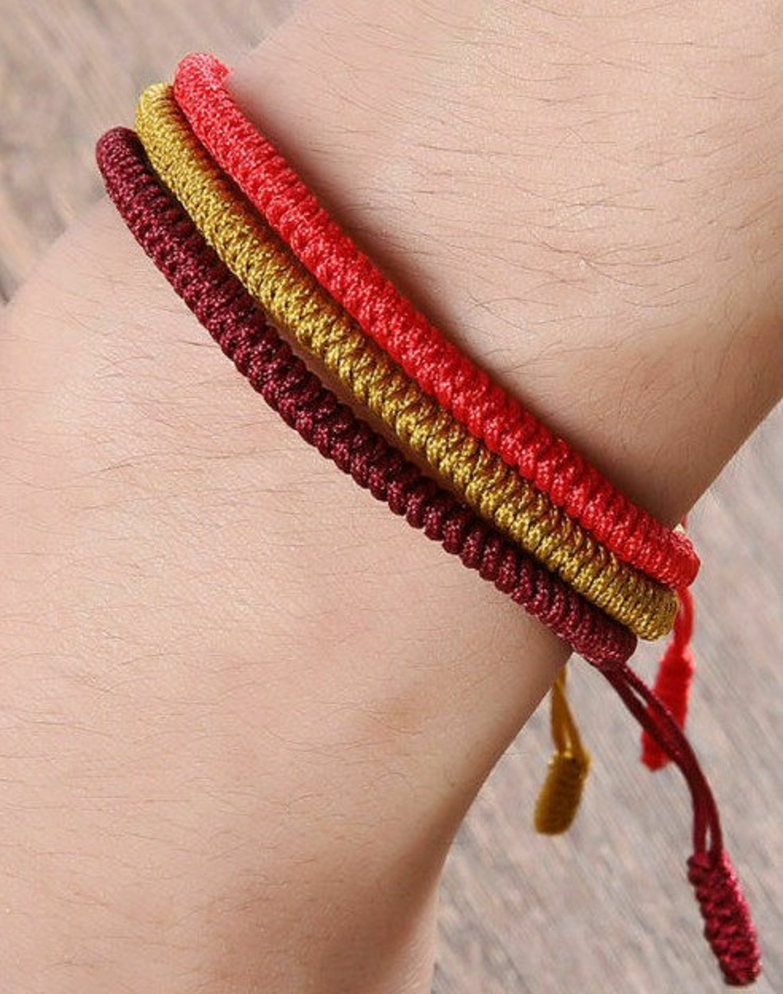 Rainbow Handwoven Rope Bracelet Thread Braided HANDMADE Etsy