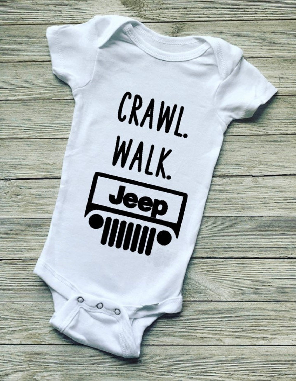 Crawl Walk Jeep Onesie Baby Bodysuit Etsy