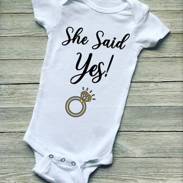 She Said Yes! Onesie® | Infant Clothing | Bodysuit | Marriage