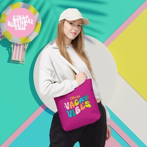 Personalized Girls Trip Tote Bag: Vacay Vibes Birthday Travel Gift