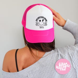 Birthday Babes Adventure Crew Trucker Hat – Personalized Girls Trip Cap – Custom Name OTTO Hat – Birthday Squad Gift