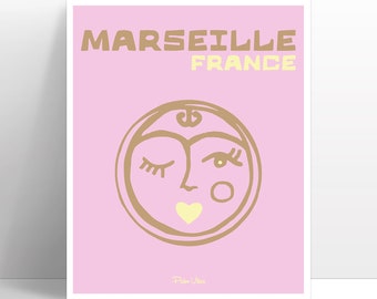 MARSEILLE FRANCE! | Wall Art | Wall Decor | Illustration | Travel Art | French Riviera | Ooh La La | French Vibes | Good Vibes