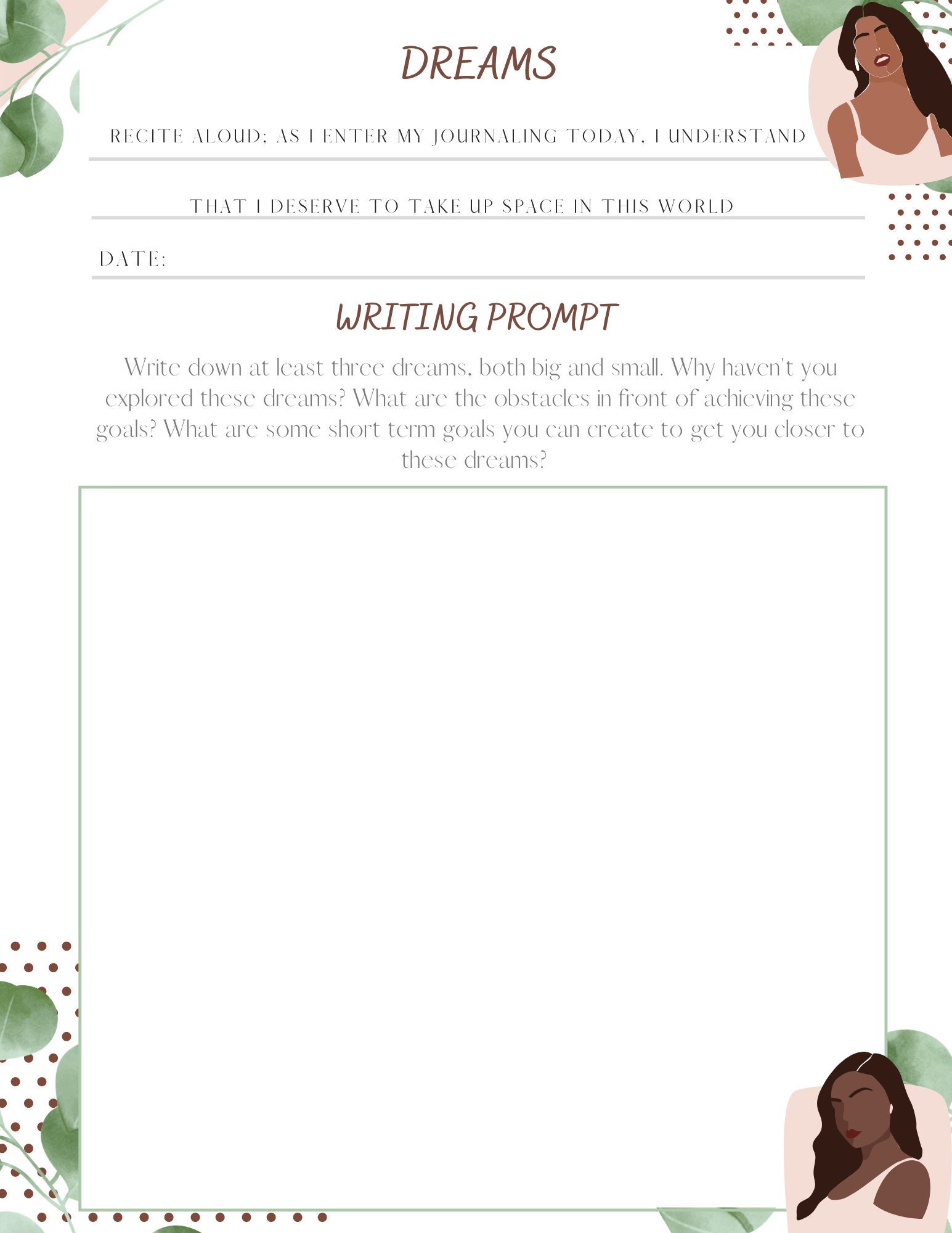 Printable Self Reflection Journal, Guided Prompt Journal, Digital ...