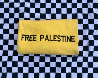 Free Palestine Shirt – Embroidered Tee – Pro-Palestine Unisex Shirt – Solidarity T-Shirt – Handmade Activism Apparel