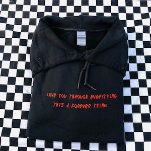 Embroidered “Love You Thru Everything” Jungle Tee – Aesthetic Nature Quote Shirt – Gift for Her
