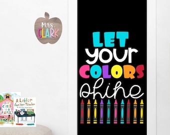 CRAYONS CLASSROOM DECOR- Classroom Door Kit- Colorful Bulletin Board -Teacher Decoration Kit - Crayons Sign