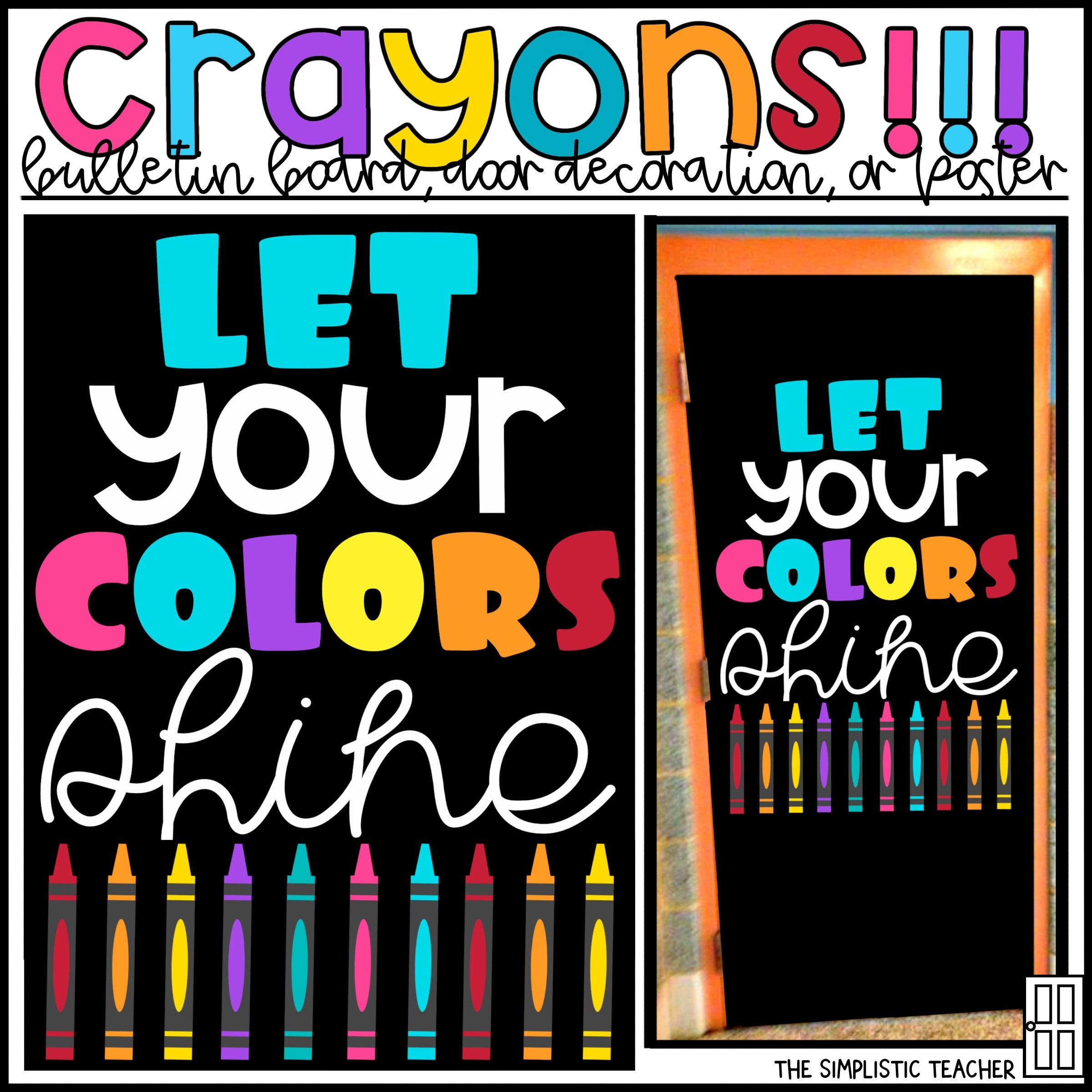 CRAYONS CLASSROOM DECOR Classroom Door Kit Colorful Bulletin Etsy