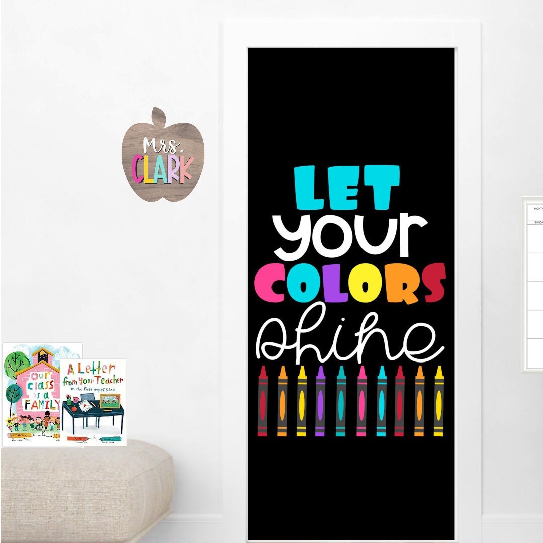 CRAYONS CLASSROOM DECOR- Classroom Door Kit- Colorful Bulletin Board -Teacher Decoration Kit - Crayons Sign