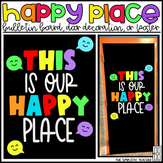CLASS SIGN Happy Place School Decorations Etsy