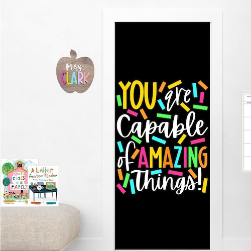 Décoration de porte de classe Vous êtes capable – Tableau d'affichage Growth Mindset