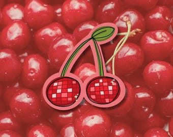 Pegatina de cereza disco