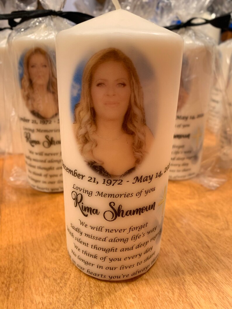 Personalized memorial candles Etsy