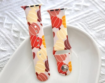 Fall Watch Band, size 38/40/41mm small, Pumpkin Print, Fall Pumpkins, Retro Pumpkins, Pumpkin Patch, Fall Favorites