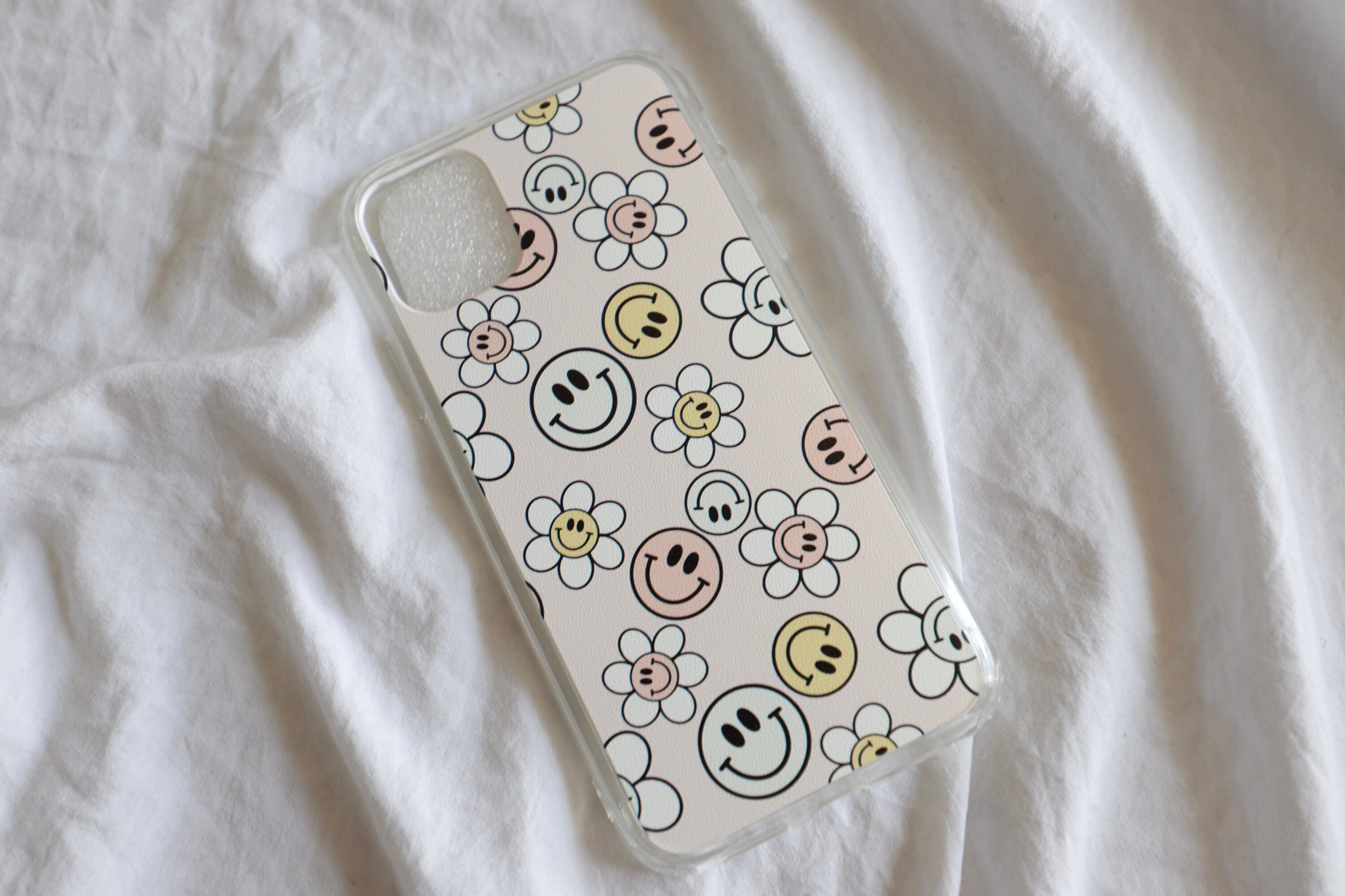 Smiley Retro Flowers iPhone Case, Smiley Face, Trending Phone Cases, Smiley Face Phone Case