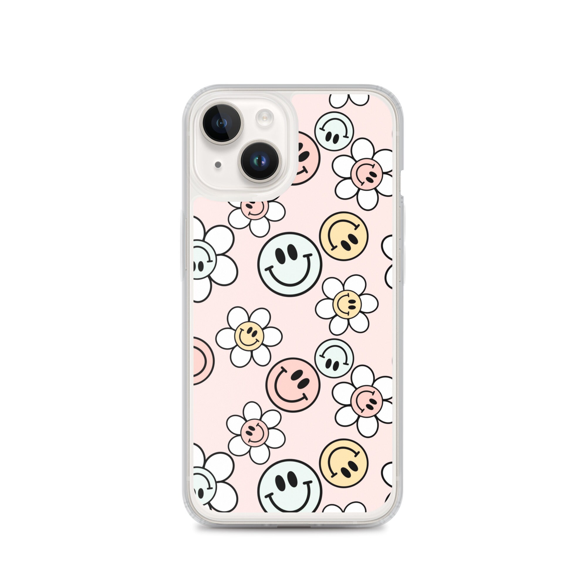 Smiley Retro Flowers iPhone Case, Smiley Face, Trending Phone Cases, Smiley Face Phone Case