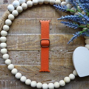 Elastic Braided Nylon Band Watch Band compatible with the Apple Watch, Adjustable Loop Watch Band, Braided Solo Loop