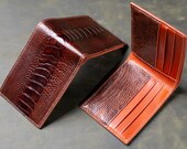 Limited Edition Dark Brown Ostrich Men 39 s Handmade Leather wallet - Genuine Leather Bifold Wallet - Front Pocket Wallet