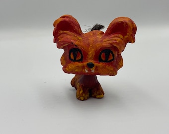 OOAK LPS Littlest pet shop repaint Art doll dog puppy fire demon