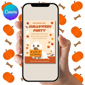 Halloween Dog Invitation Editable, Puppy Party Invitation, Printable Dog Pawty Invitation, Halloween Party Invite, Puppy Pawty, Customizable