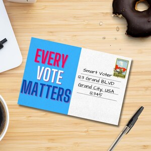 Modello di cartolina di voto 4x6 - Cartoline per gli elettori modificabili - Cartoline vuote per gli elettori - Ogni elezione conta Cartoline per gli elettori - Cartoline vuote 4x6 per gli elettori