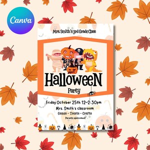 Halloween Classroom Party, Class Halloween Party, Classroom Halloween Printables, Classroom Halloween Party Flyer, Halloween Class Party