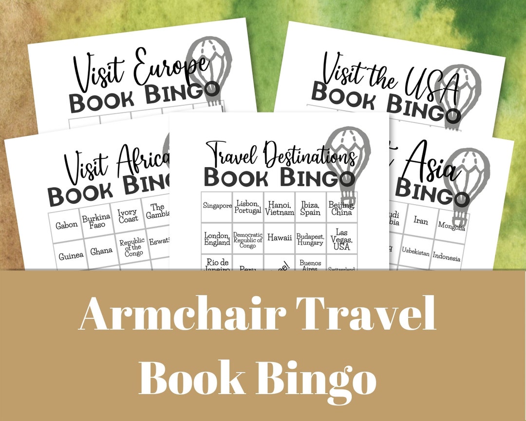 Armchair Travel Book Bingo Fun Reading Challenge Printable Etsy
