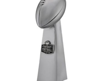 Fantasy Football Trophy - gegalvaniseerde zilveren fantasytrofee voor Fantasy Football League-winnaar, FFL-kampioenstrofee, Fantasy Football-cadeau