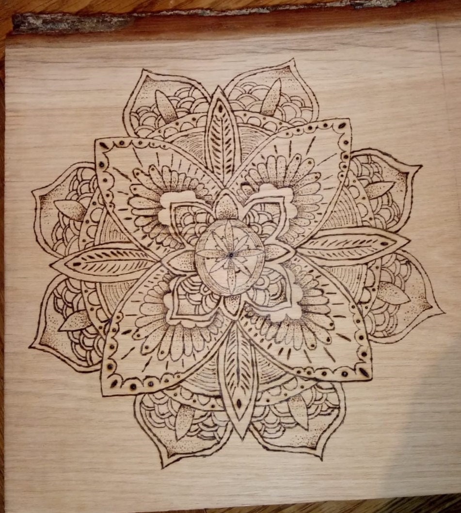 Mandala Pyrogravure