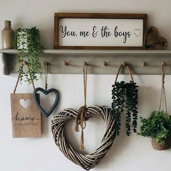You Me & The Boys/Girls, Family Sign, Framed Wooden Sign, Home Wall Decor, Gift, Present/Farmhouse sign UK