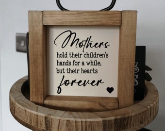 Mothers Day Mini 15cm square Sign, Kitchen Sign, Rustic, Farmhouse, Handmade Wood Signs. Tiered tray decor