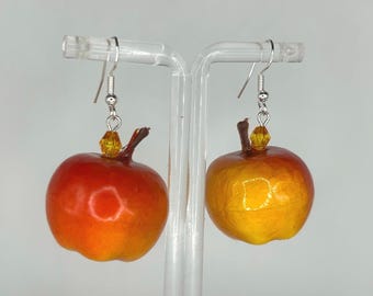 Pendientes divertidos de manzana con sabor a fruta