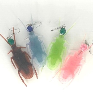 Fun Insect Roach Earrings | Various Colors Available Pink Blue Green Brown