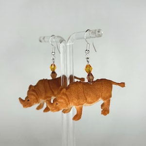 Fun Cute Animal Rhino Rhinocerous Earrings