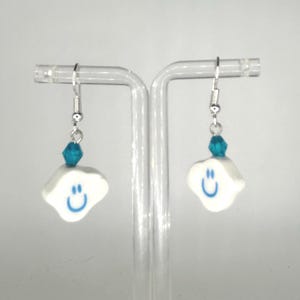 Cloud Earrings, Cloudy Day Earrings, Puffy Cloud Earrings